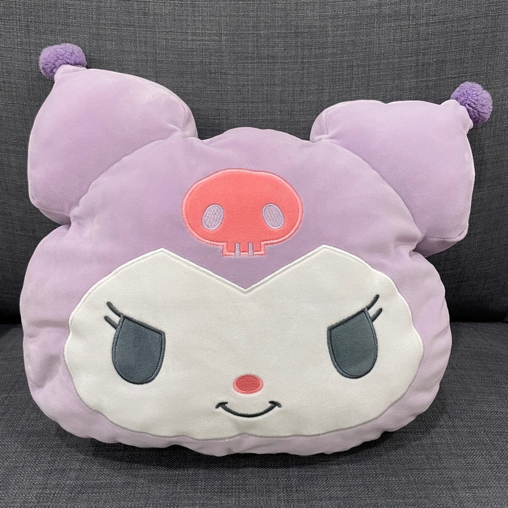 KUROMI Plush Back Pillow 14" x 11" Miniso Sanrio My Melody Hello Kitty